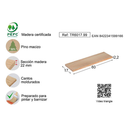 Prateleira de parede triangular 90x25 cm