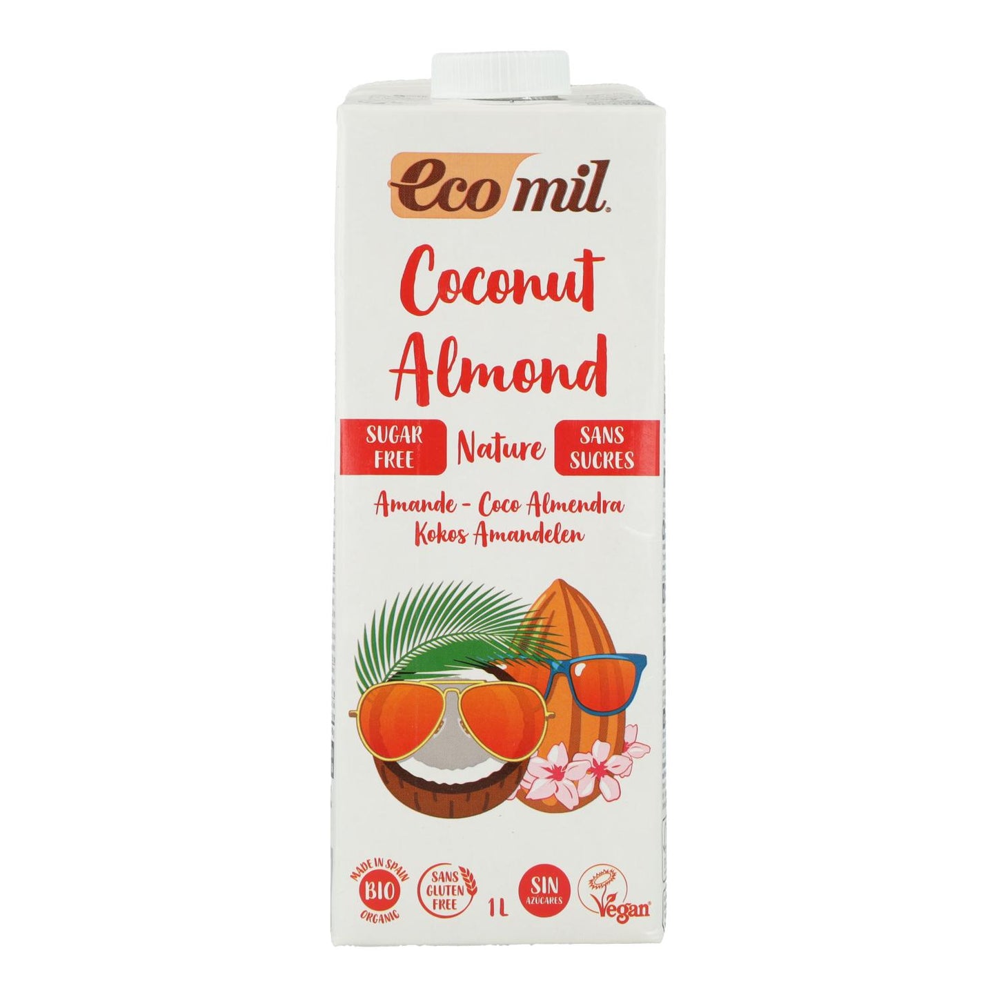 Bebida de coco e amêndoa sem açúcar Ecomil 1L