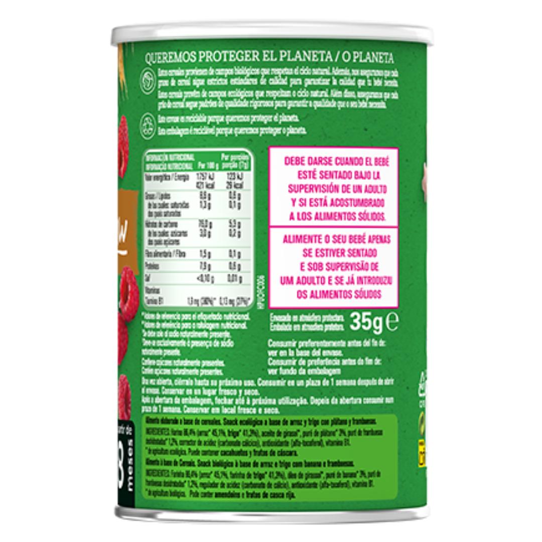 Snack de Trigo e Arroz Biológico Gerber com Framboesa 35 g