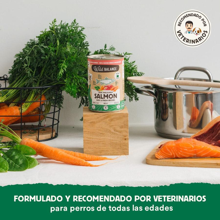 Wild Balance Salmão e Carne Barf Lata para Cães 400g