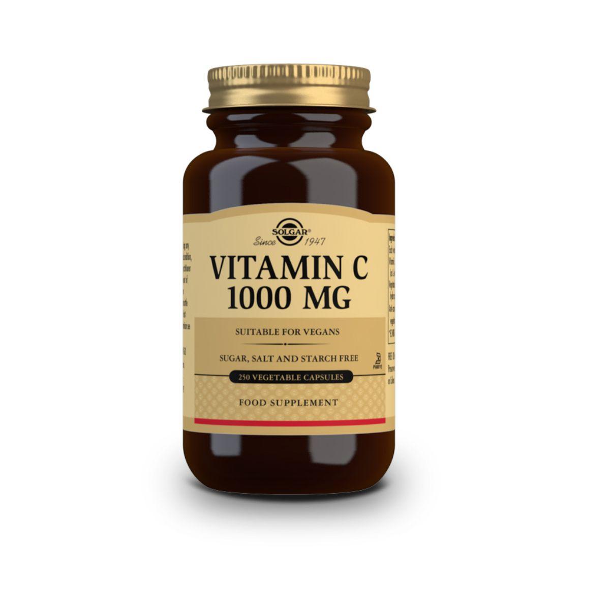 Vitamina C, 250 cápsulas vegetais de 1000 mg. Solgar