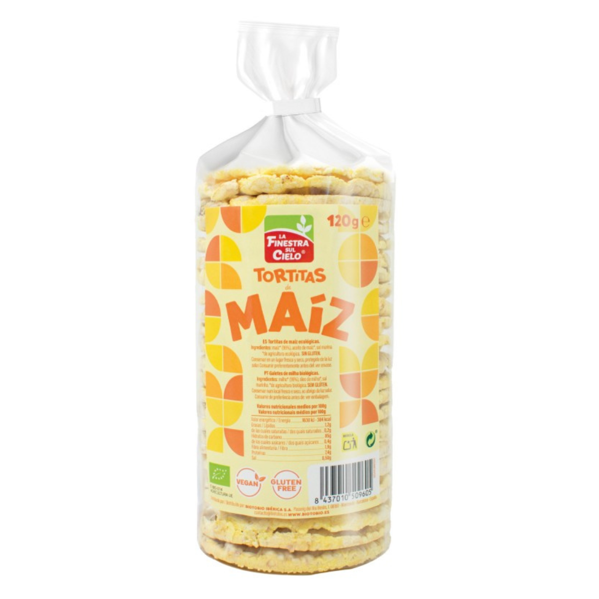 Tortilhas de milho salgadas e sem glúten La Finestra Sul Cielo 120 g