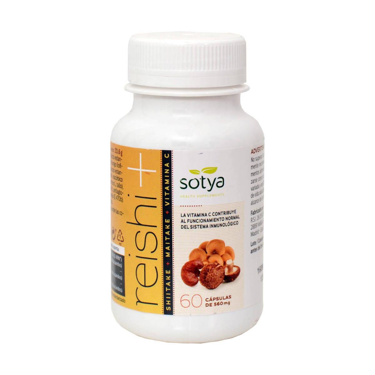 Reishi+Shiitake+Maitake+Vitamina C Sotya 60 cápsulas vegetales de 560mg