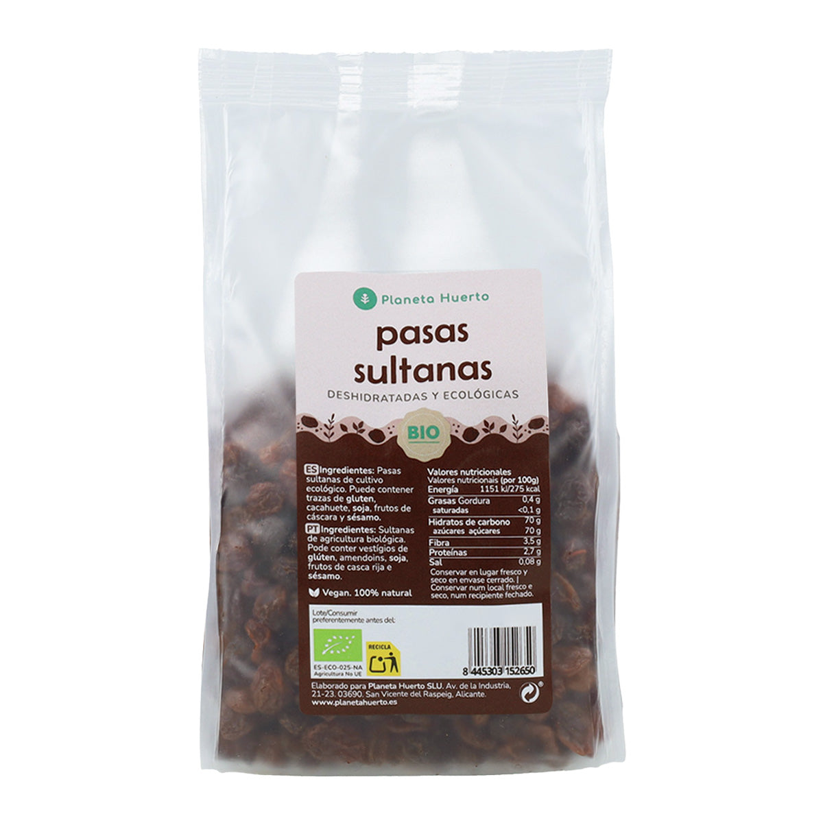 Sultanas biológicas do Planeta Huerto 500 g