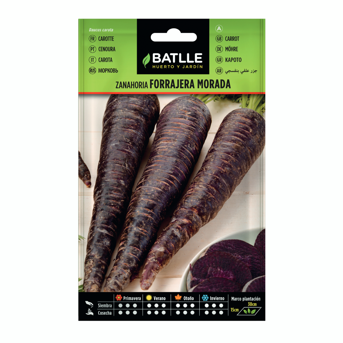 Sementes de cenoura roxa Batlle