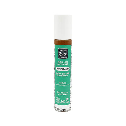 Roll-on purificante antiacne, melaleuca e tomilho, NaturaBIO Cosmetics, 20 ml