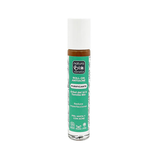 Roll-on purificante antiacne, melaleuca e tomilho, NaturaBIO Cosmetics, 20 ml