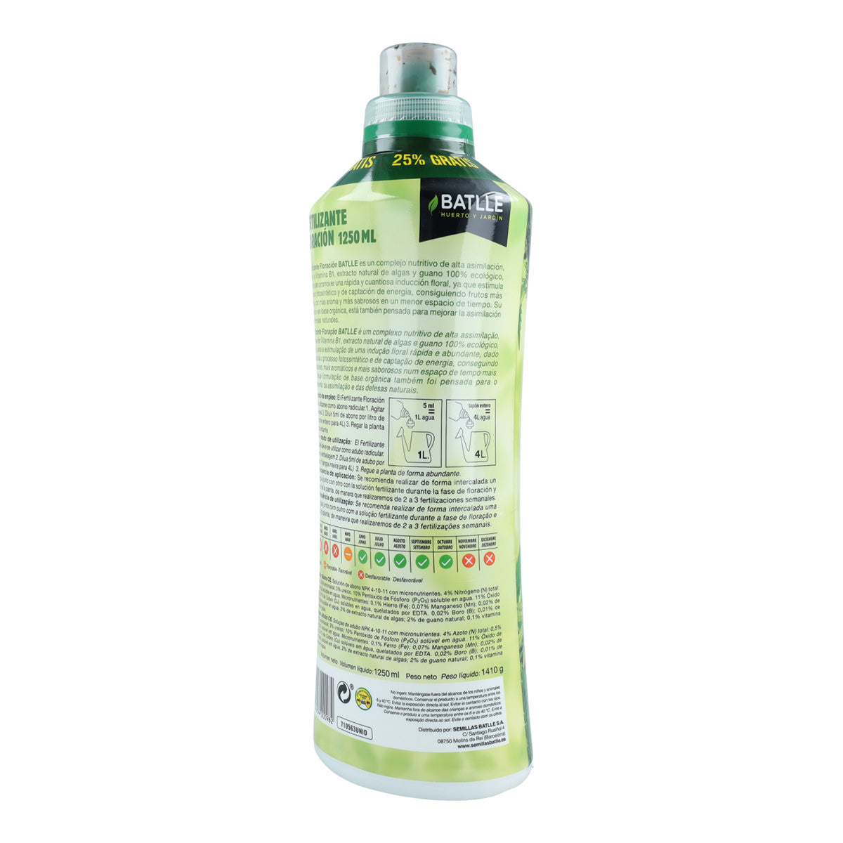 Fertilizante Líquido Ecoyerba Flowering Batlle 1250 ml