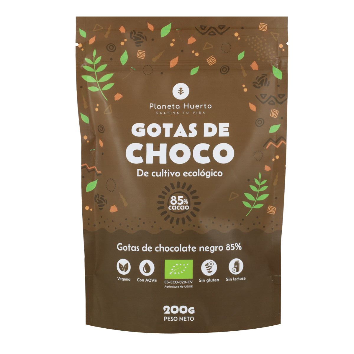 Pepitas de Chocolate 85% cacau ECO Planeta Huerto 200 g