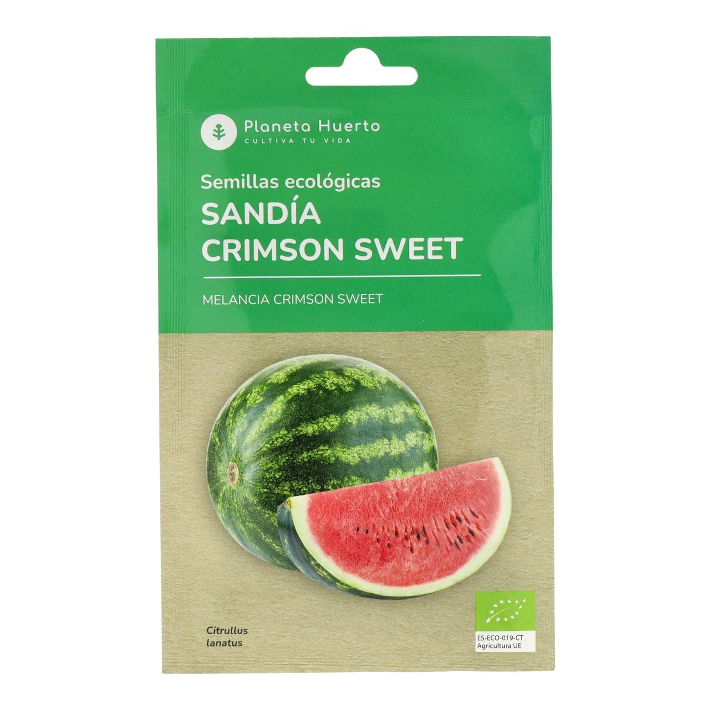 Sementes de melancia orgânicas Crimson Sweet da Planeta Huerto