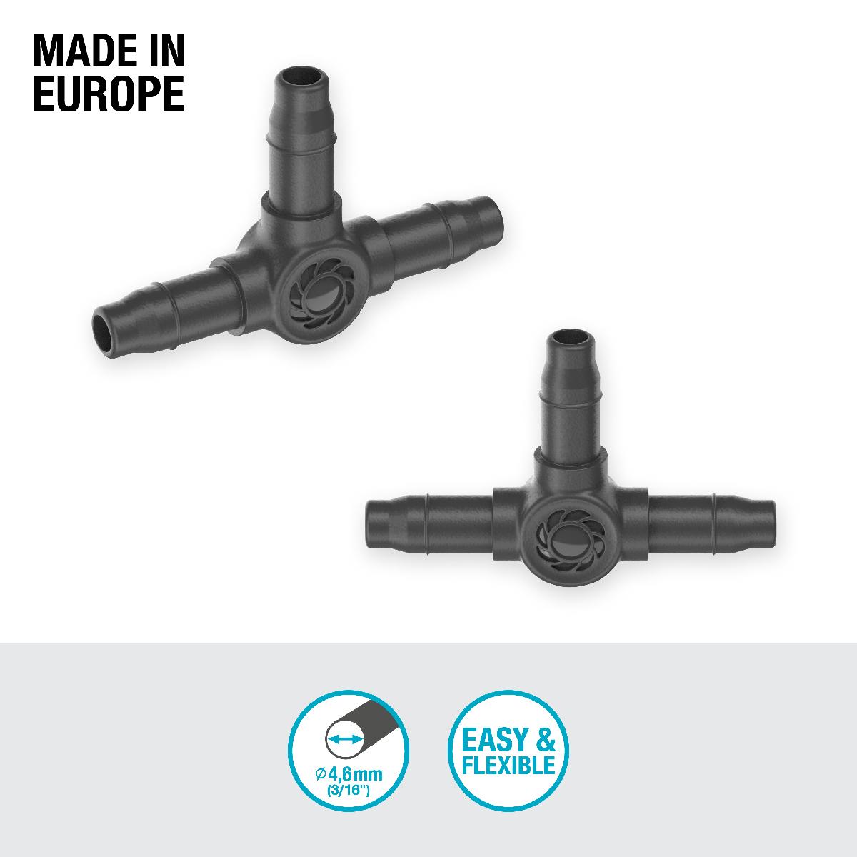 Peça em T 4,6 mm (3/16") x10 Gardena Microdripsystem