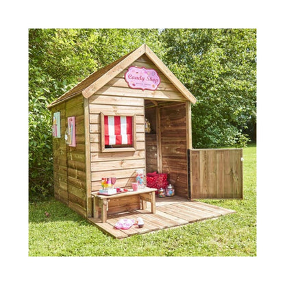 Casa de brincar infantil em madeira Heidi Soulet com banco