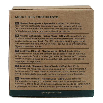 Pasta de dentes natural de hortelã-pimenta e coco Georganics 120 ml