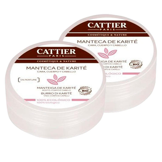 Embalagem de 2x Manteiga de Karité Orgânica Cattier 100 g