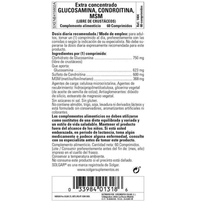 Glucosamina Condroitina MSM Extra concentrado 60 comprimidos