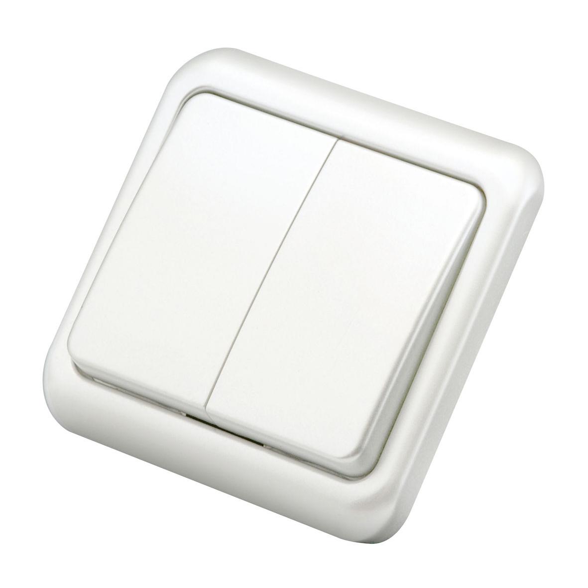 Interruptor Duplo Embutido Duolec Branco