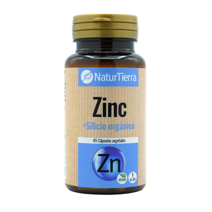 Zinco + silício orgânico, 45 cápsulas vegetais. NaturTierra