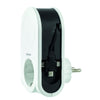 Adaptador com 3 pinos USB e um cabo roll-up + 1 porta USB A + 1 tomada 16A Simon