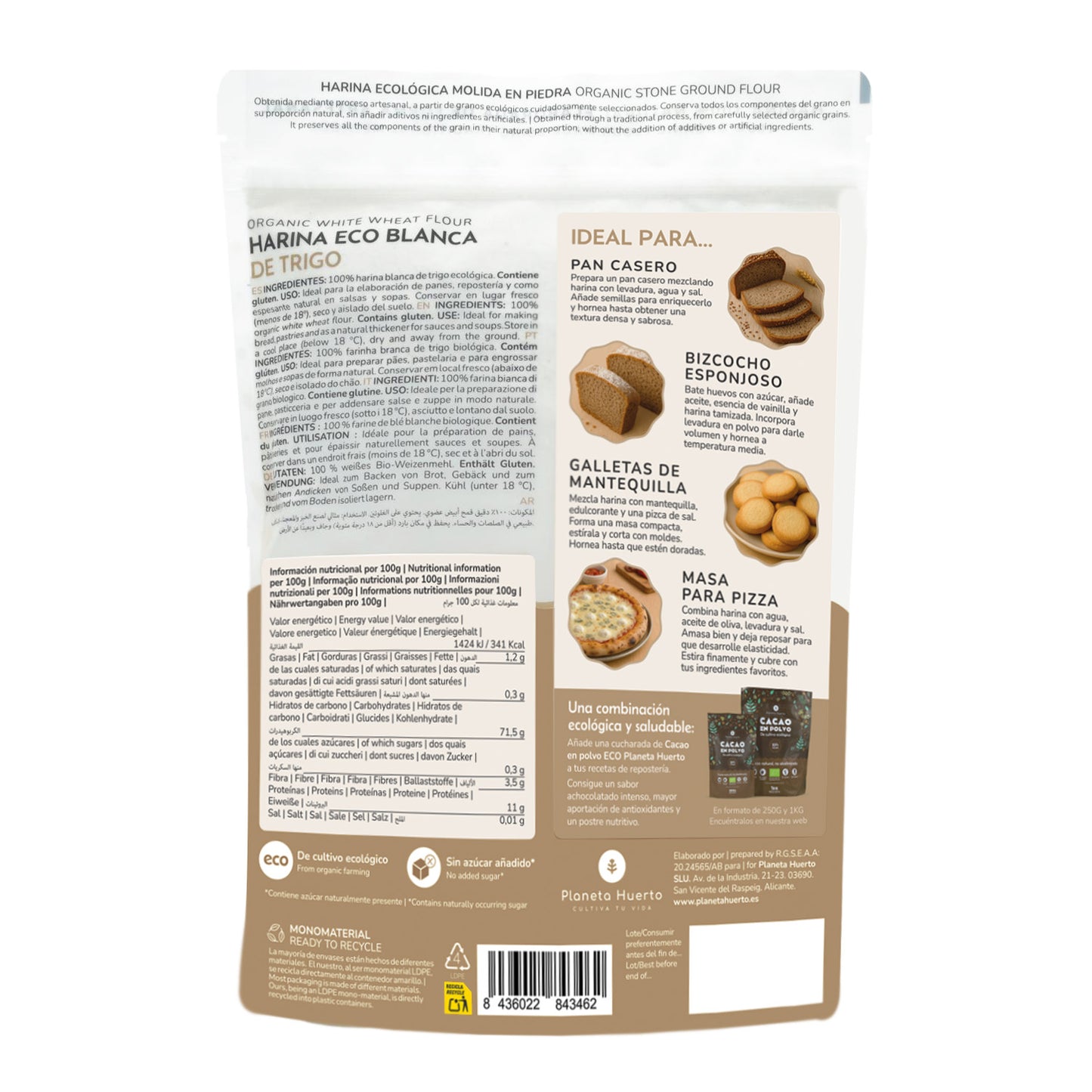 Farinha de Trigo Branco Planeta Huerto Eco 800 g