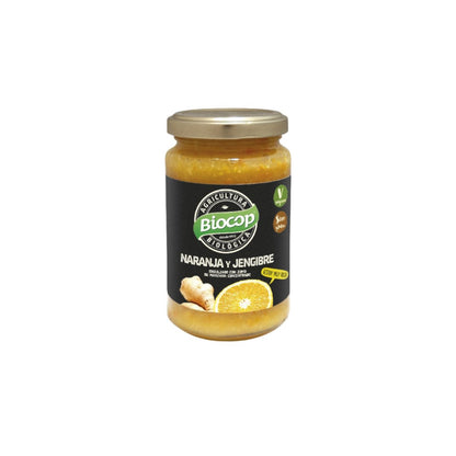 Embalagem de 2 compotas biológicas de laranja e gengibre Biocop, 265 g