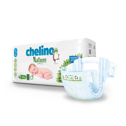 Pack poupança Fraldas T1 1-3 kg Chelino Nature 112 Unidades