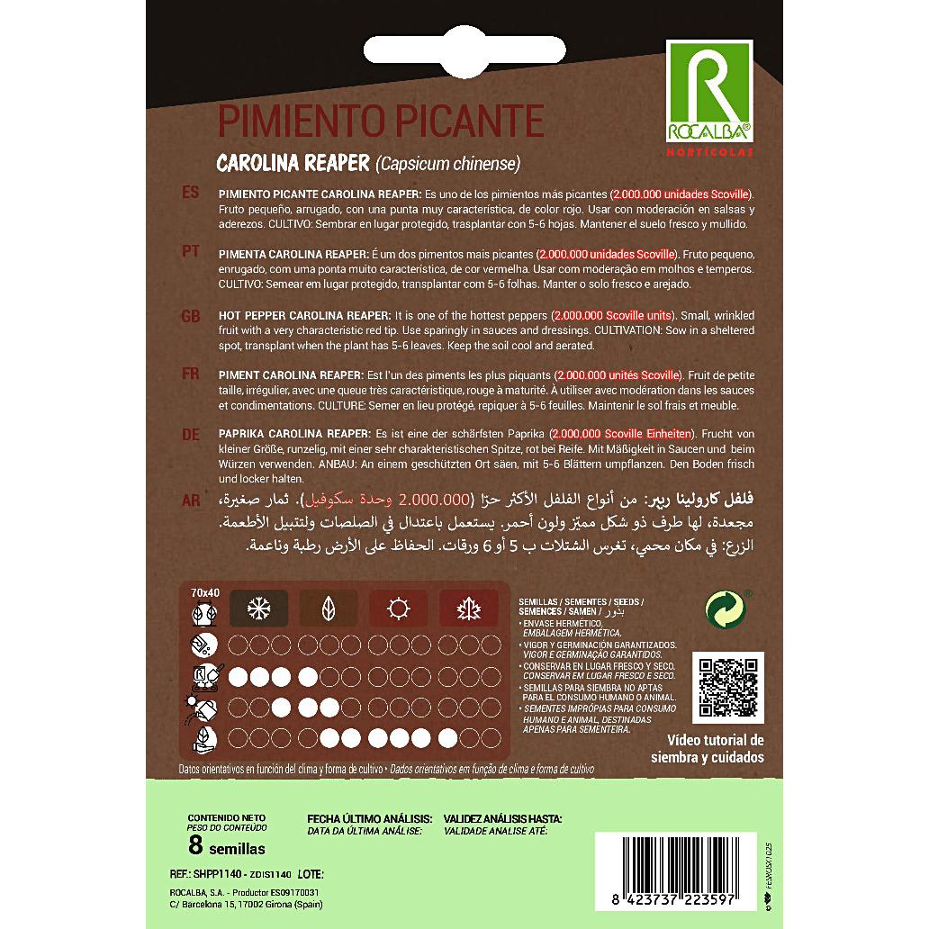 Sementes de pimento Carolina Reaper Rocalba