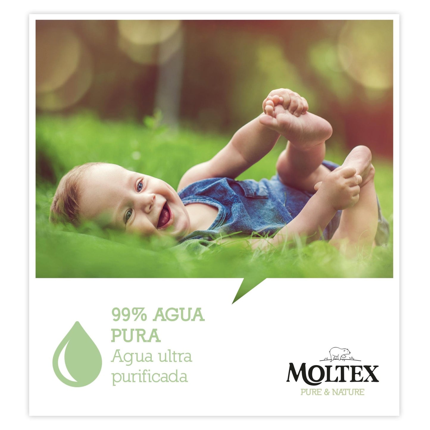 Toalhitas Húmidas Moltex Pure &amp; Nature 60 Unidades
