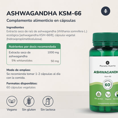 Ashwagandha KSM-66 Planet Garden 60 cápsulas