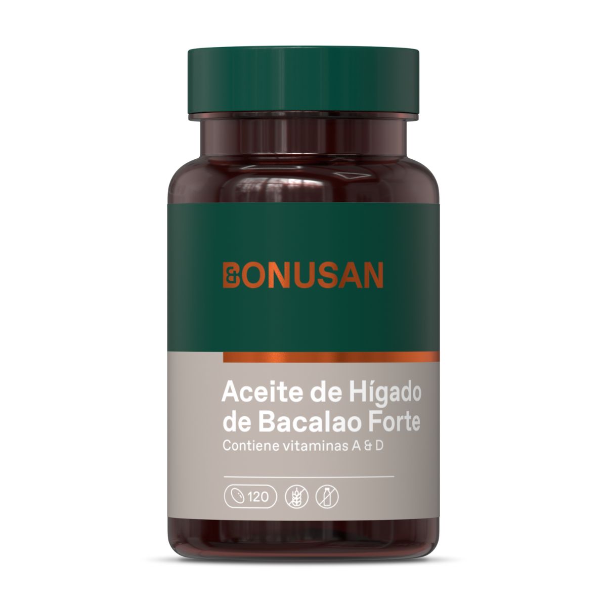 Óleo de Fígado de Peixe Forte Bonusan 120 cápsulas moles