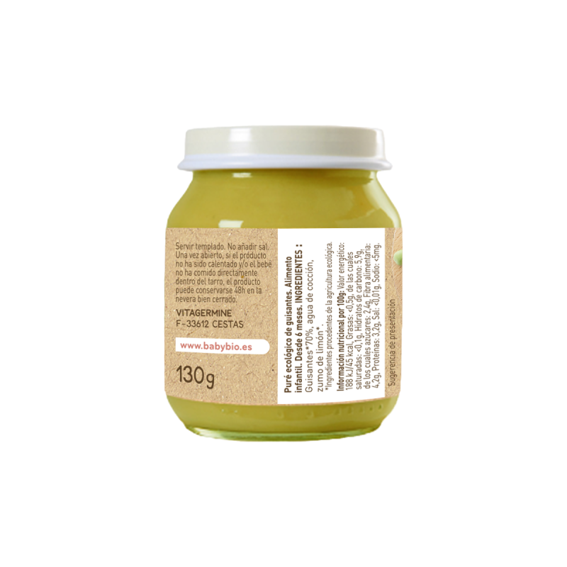 Babybio ervilhas potito 130 g