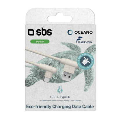 Cabo ecológico tipo C 35% materiais biodegradáveis ​​​​- branco