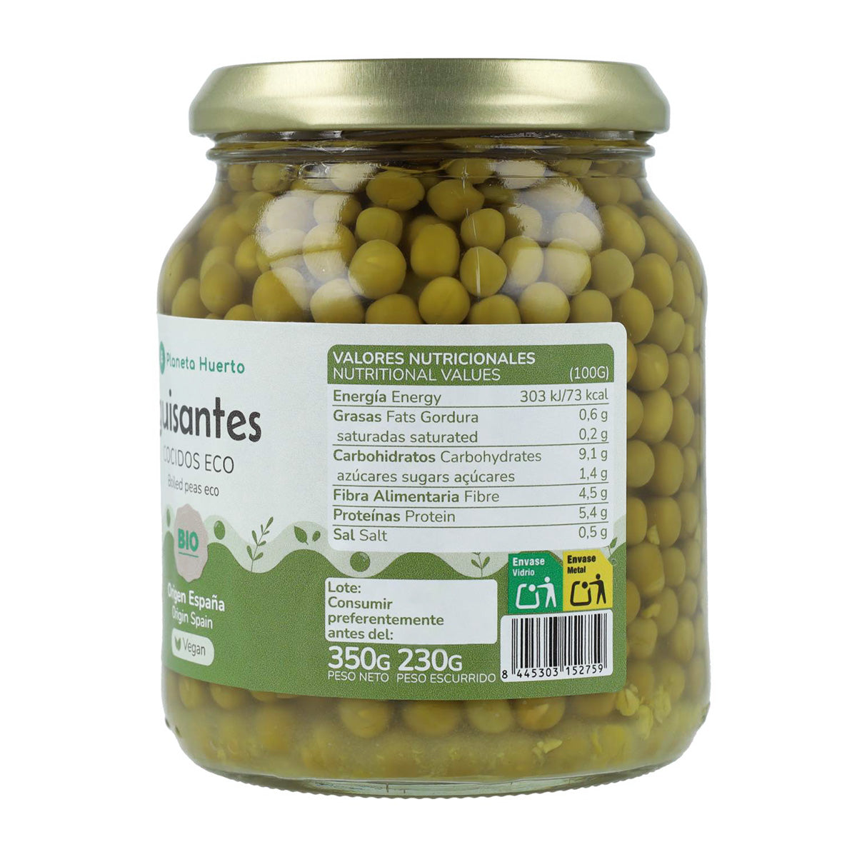 ECO Planeta Huerto Ervilhas 320 g