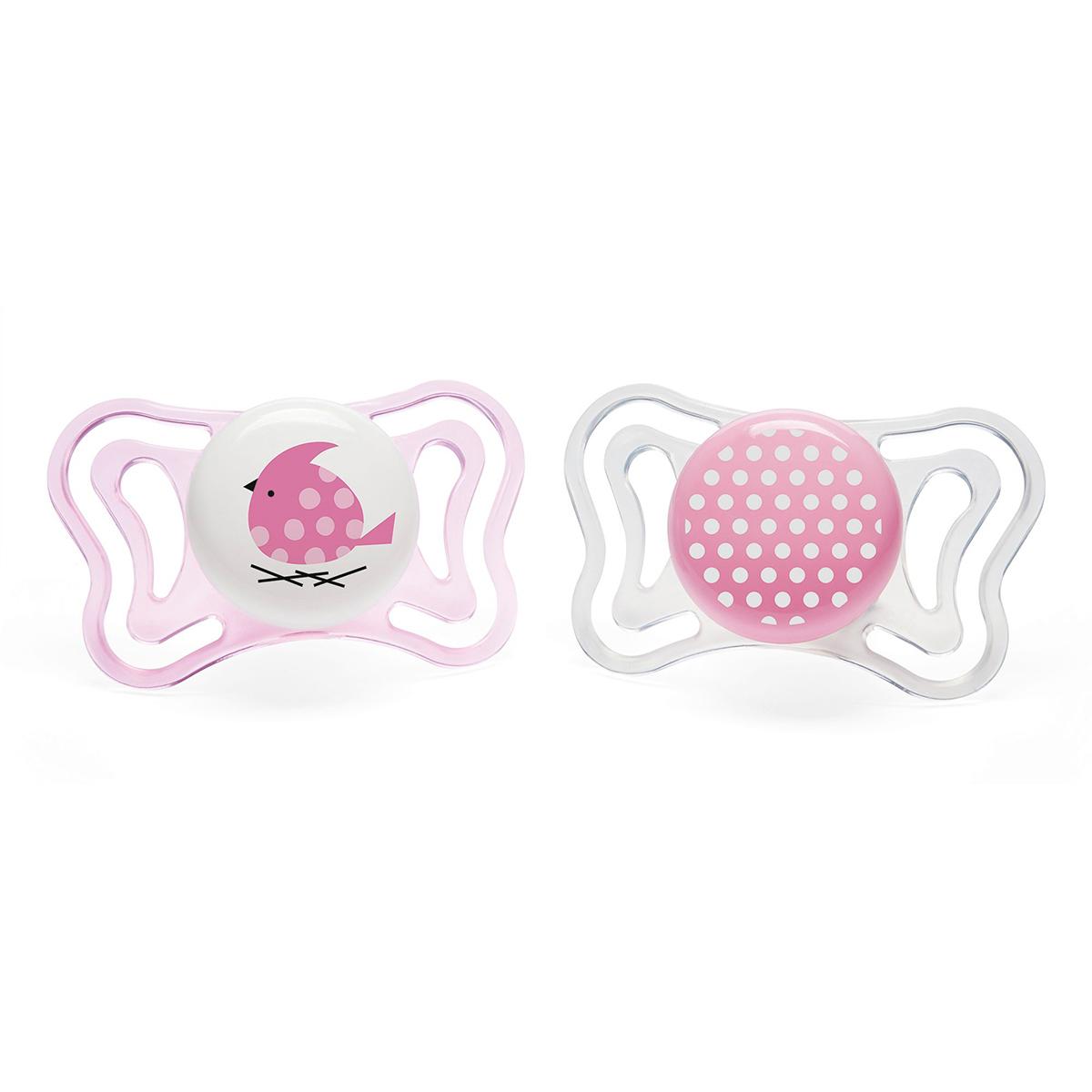Chupeta de Silicone Physio Light 2-6m 2 unidades Chicco Rosa