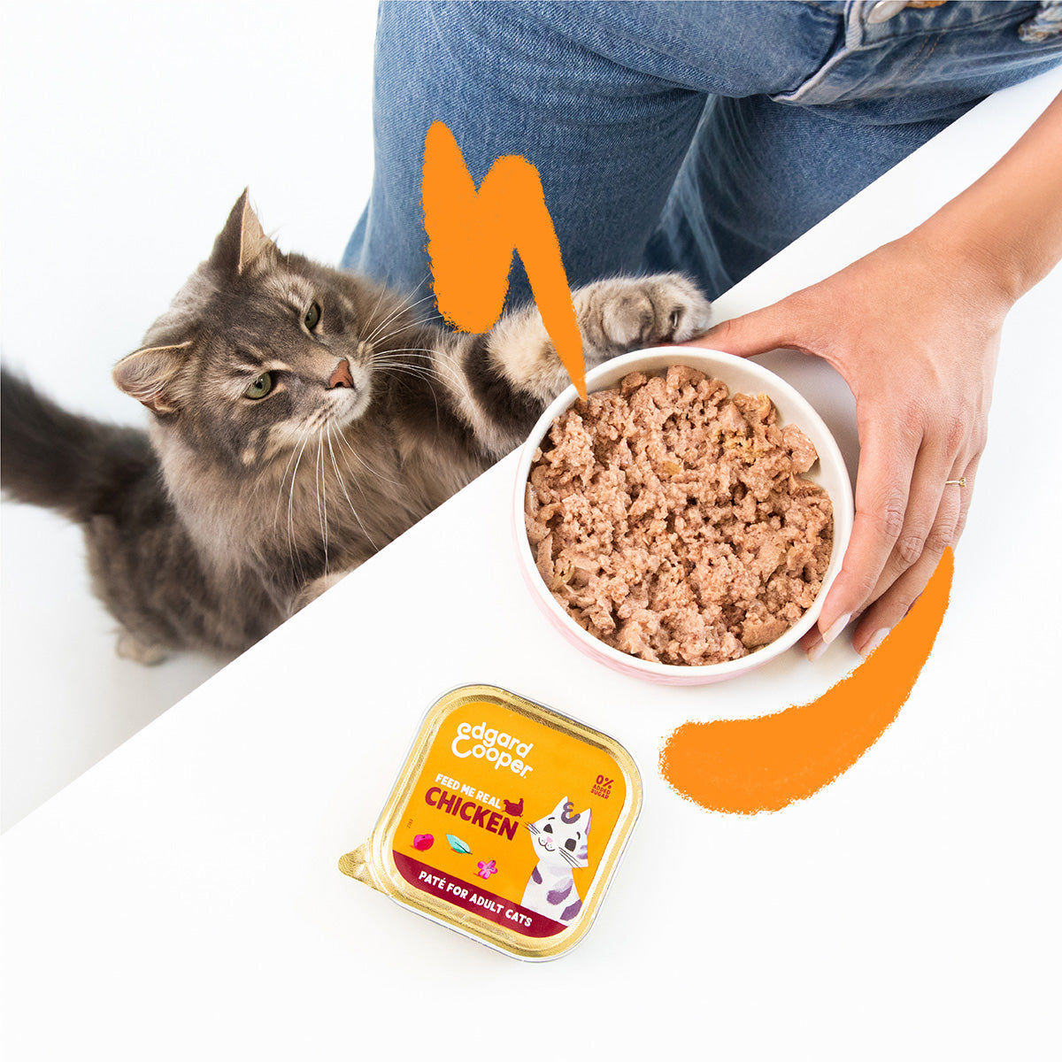 Ração húmida para gatos, patê, Edgard &amp; Cooper, frango do campo, 85 g