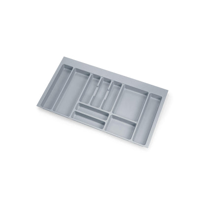 Porta-talheres Emuca Optima para gaveta de cozinha, módulo 900 mm, Plástico, Cinza