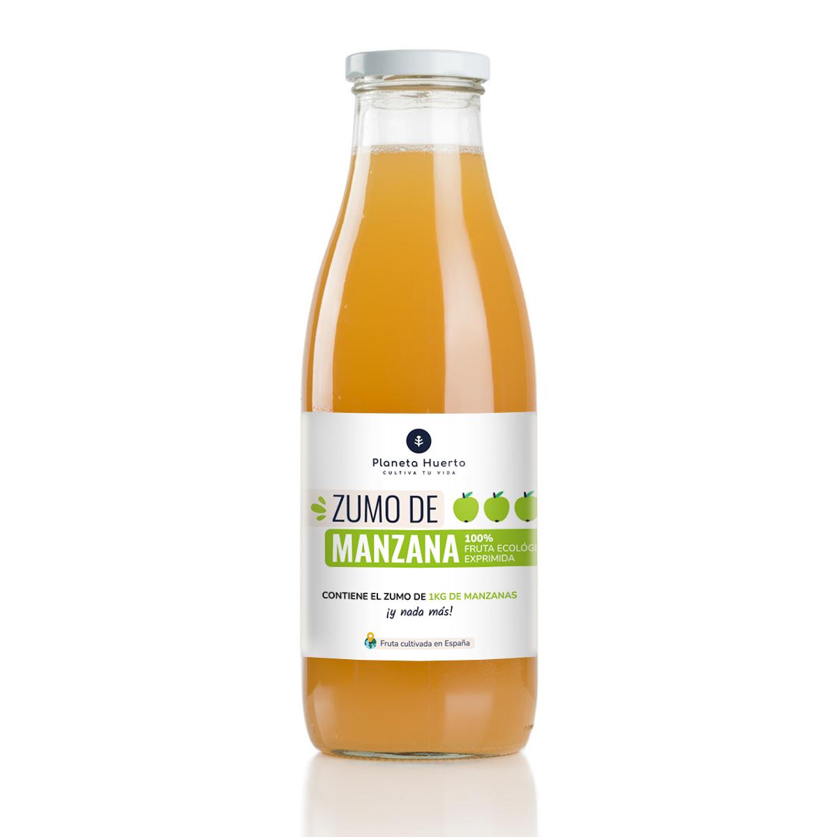 Sumo de maçã 100% extraído do Eco Planeta Huerto 750ml