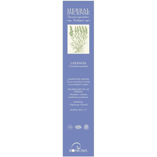 Incenso orgânico de lavanda Bioaroma, 12 varetas
