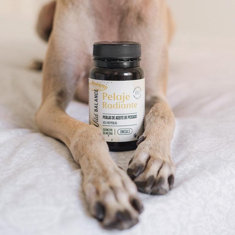 Radiant Coat Natural Ómega 3 Cápsulas para Animais de Estimação Wild Balance 60 cápsulas gelatinosas