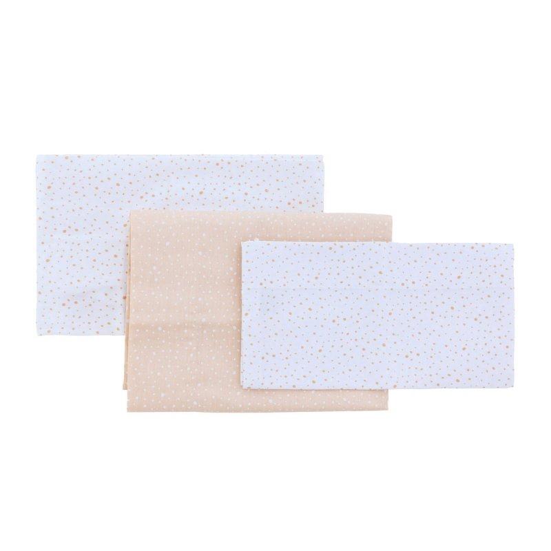 Lençol de berço de 3 peças (berço 60) Cambrass Sky Pink