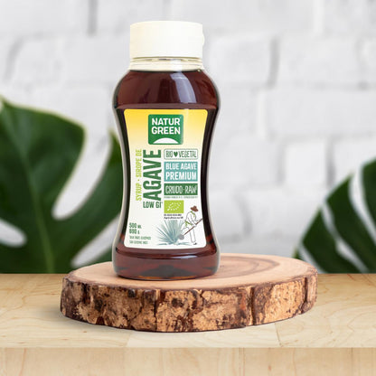 Embalagem de 2 xaropes de agave cru Naturgreen, 2 unidades de 500 ml