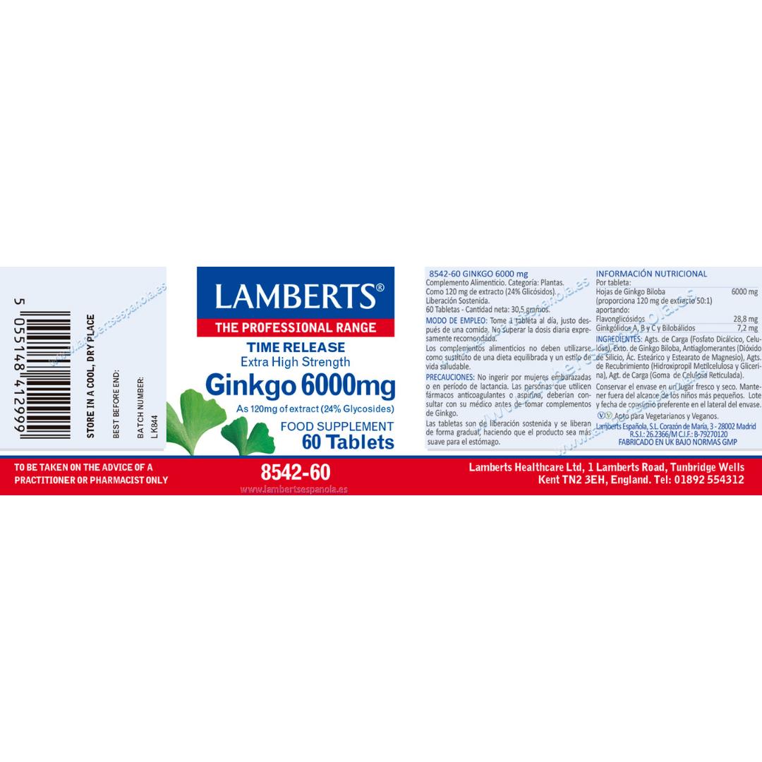 Ginkgo Biloba Lamberts 6000 mg Lamberts