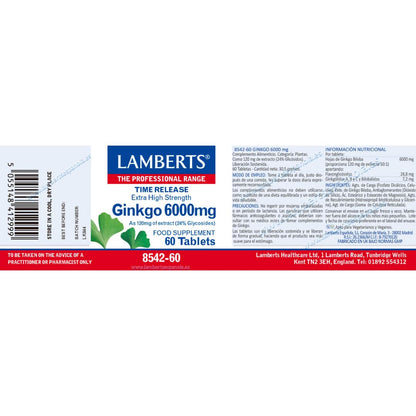 Ginkgo Biloba Lamberts 6000 mg Lamberts