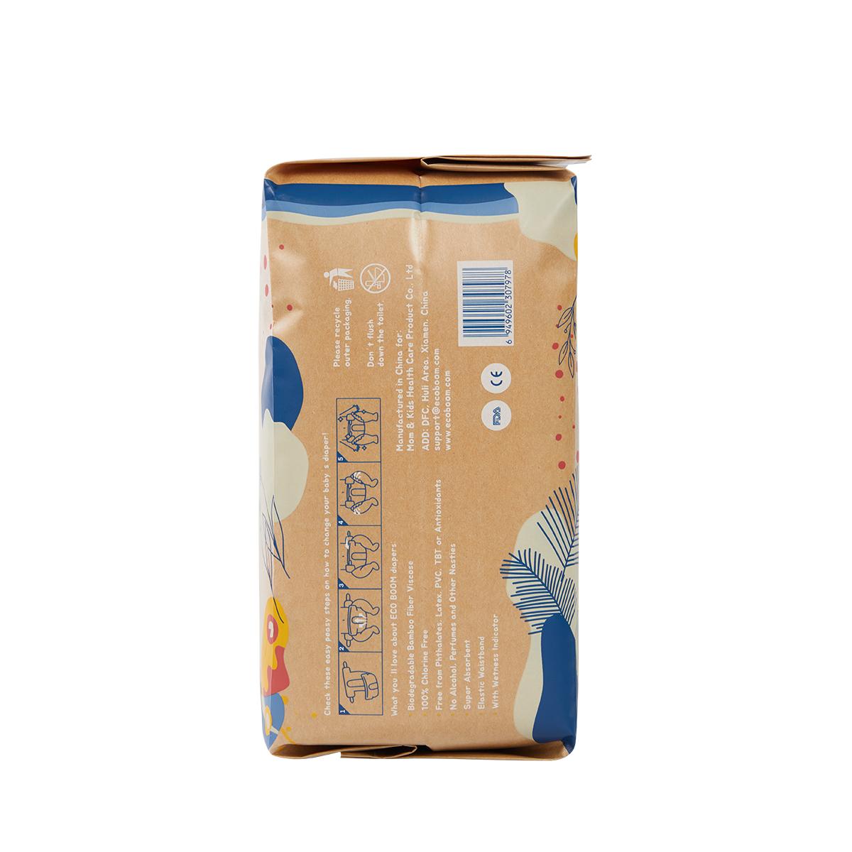 ECOBOOM - Fralda de Bambu Eco Boom. 70% biodegradável, hipoalergénica (tamanho 3/M, 6-10 kg, embalagem de 8 fraldas, total de 256 fraldas)