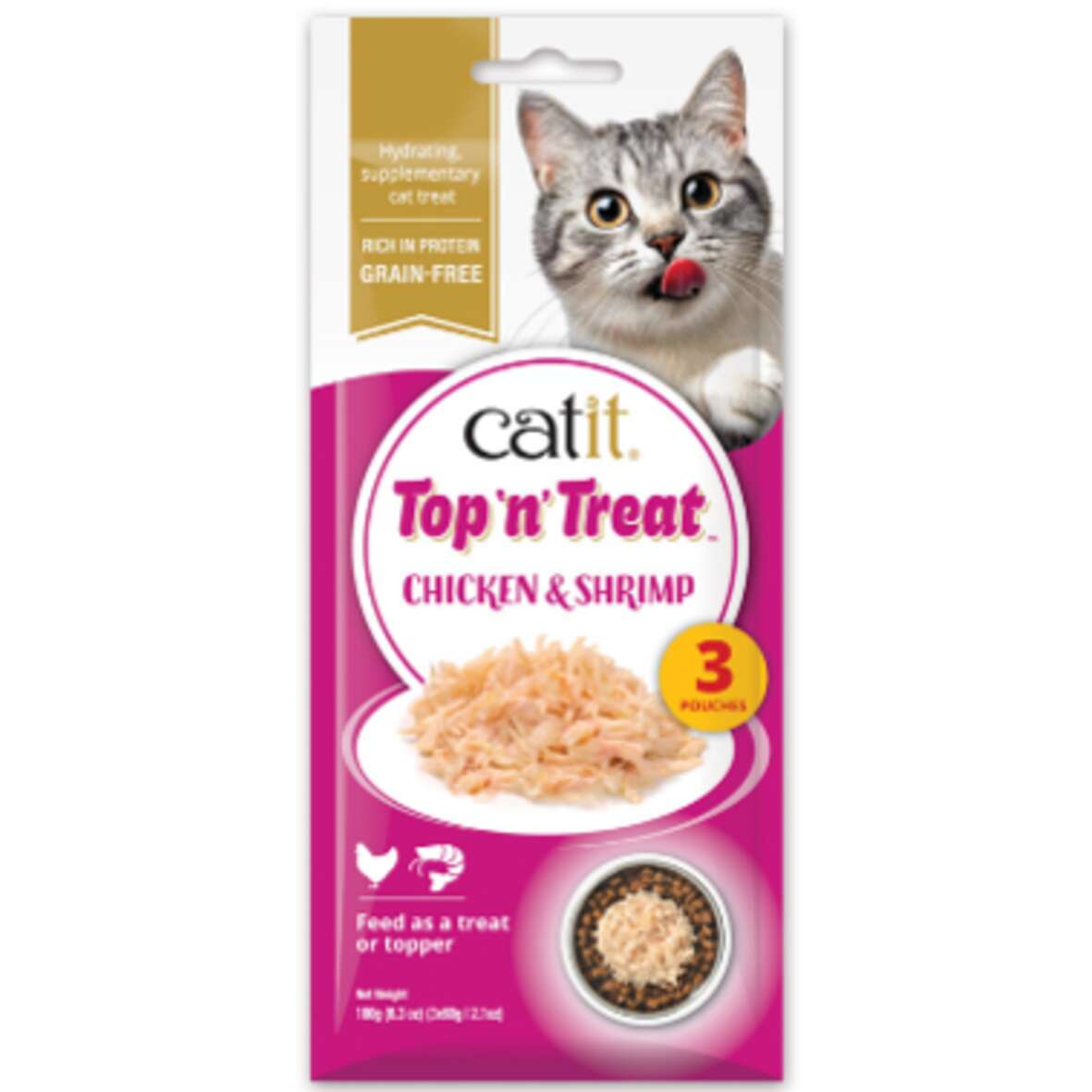 Catit Top 'N' Treat Pollo y Gambas 3x60g