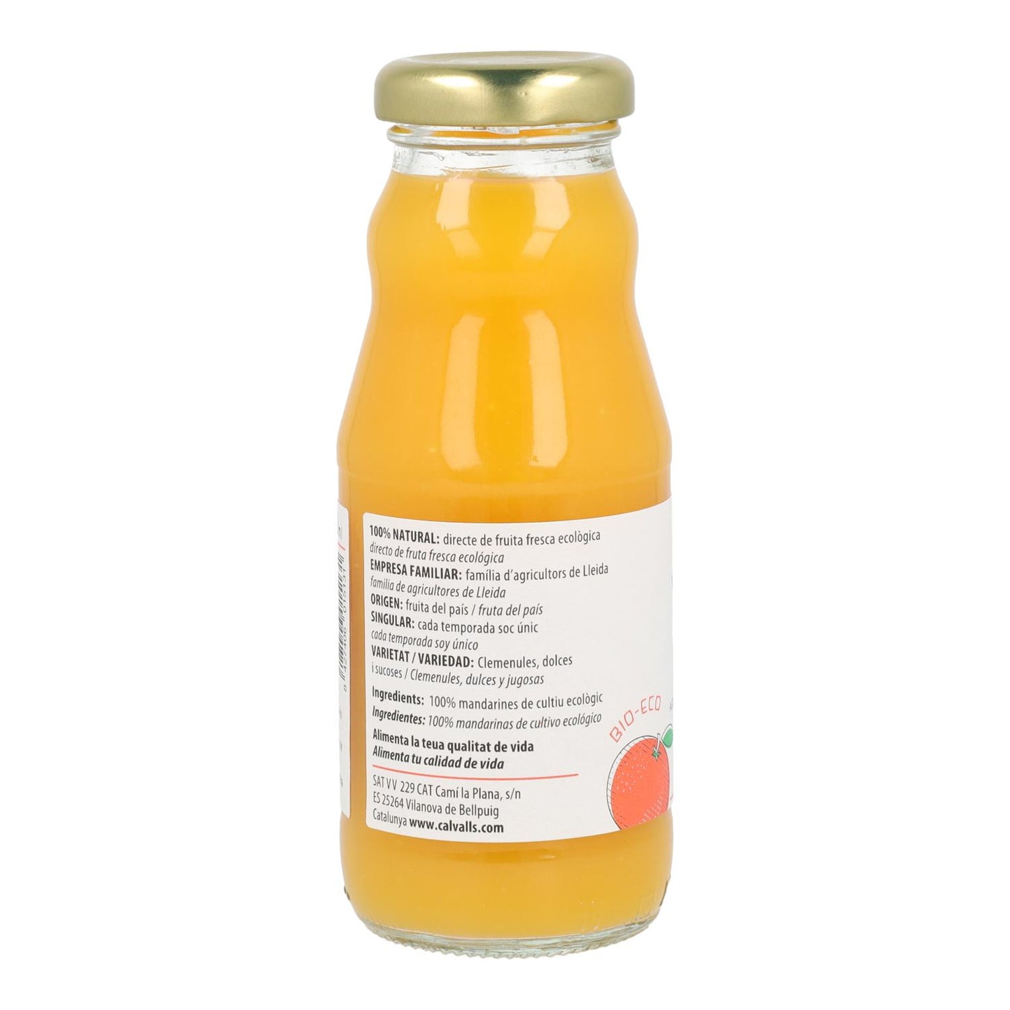 Sumo de tangerina orgânico Cal Valls 200 ml