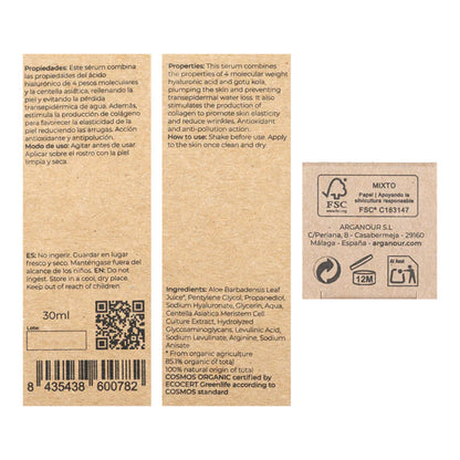 Sérum Facial Radiance Ácido Hialurónico e Centelha Asiática Arganour 30ml