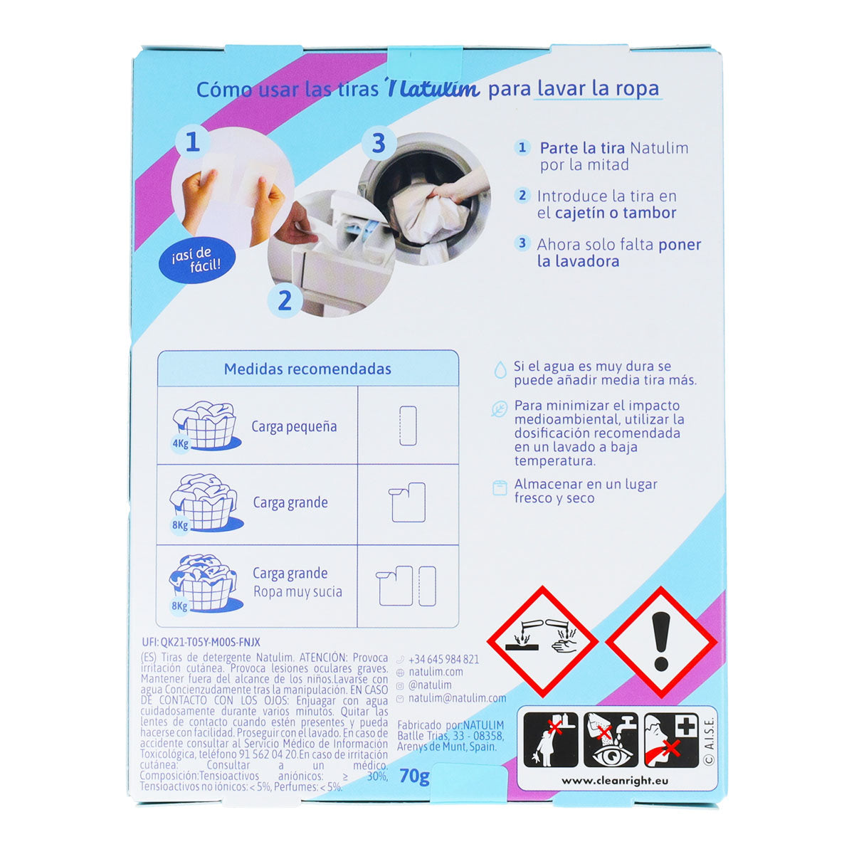 Tiras de lavagem Eco Lavender, Natulim, 40 lavagens