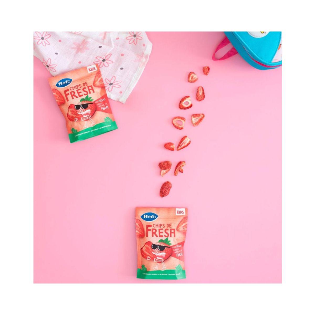 Pack de 7x Hero Kids Morango Chips 12g