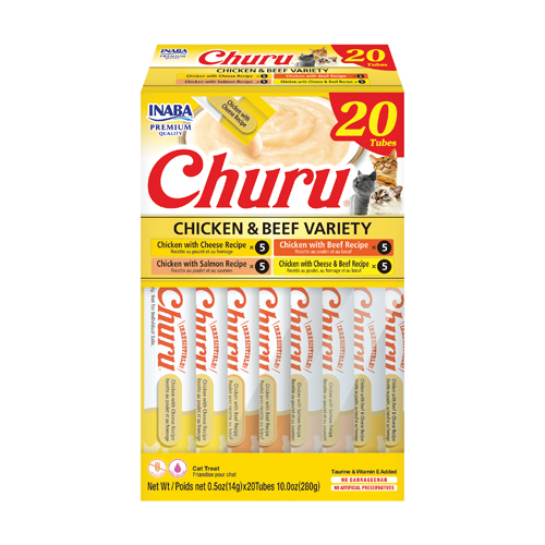 Churu Variedades de frango com carne Petisco cremoso para gatos 20 x 14 g