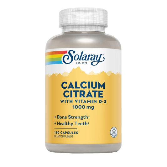 Citrato de cálcio W/D3 1000mg Solaray 90 cápsulas
